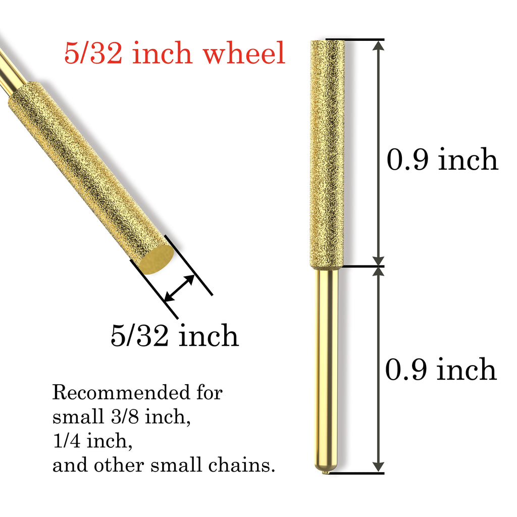 EzzDoo Titanium Coated Diamond bits for Electric Chainsaw Sharpener, High Hardness Chainsaw Files(Wheels). 8 Pieces.