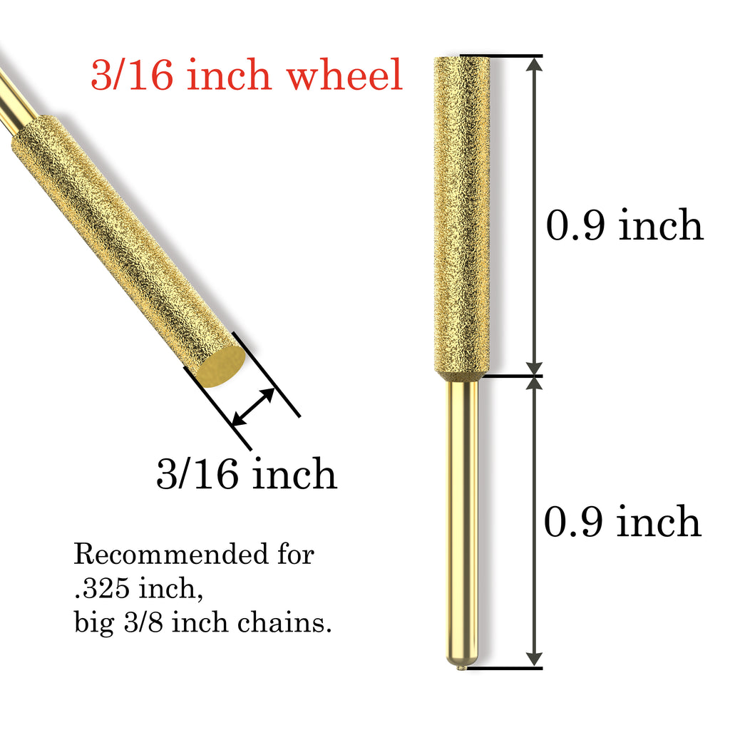 EzzDoo Titanium Coated Diamond bits for Electric Chainsaw Sharpener, High Hardness Chainsaw Files(Wheels). 8 Pieces.