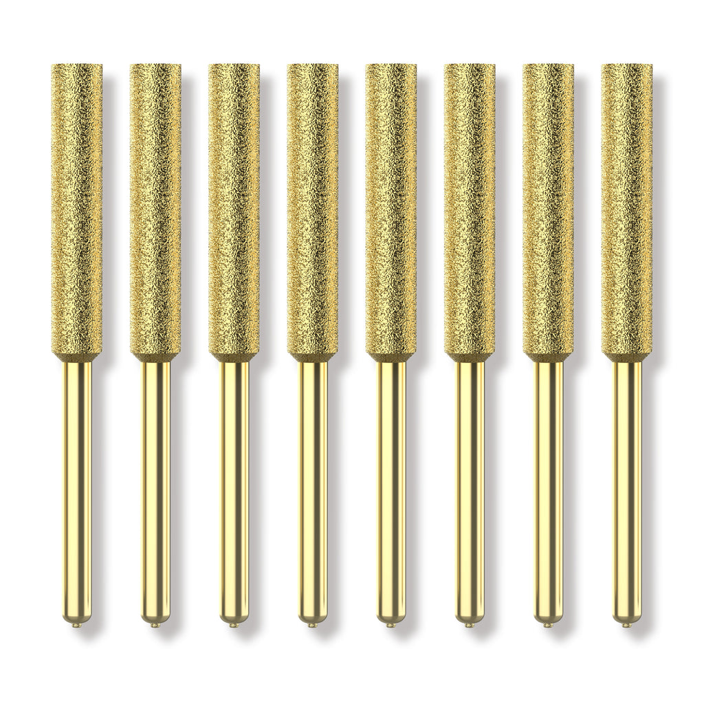 EzzDoo Titanium Coated Diamond bits for Electric Chainsaw Sharpener, High Hardness Chainsaw Files(Wheels). 8 Pieces.