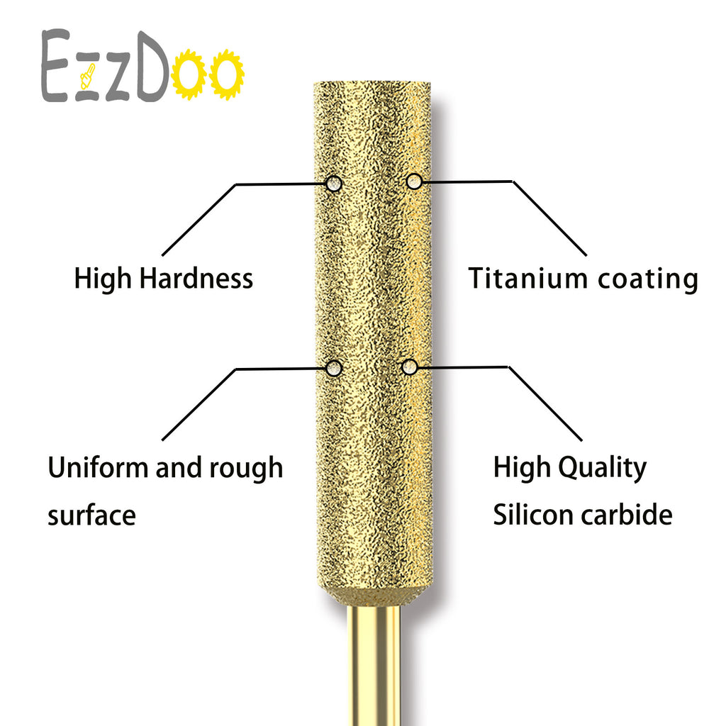 EzzDoo Titanium Coated Diamond bits for Electric Chainsaw Sharpener, High Hardness Chainsaw Files(Wheels). 8 Pieces.