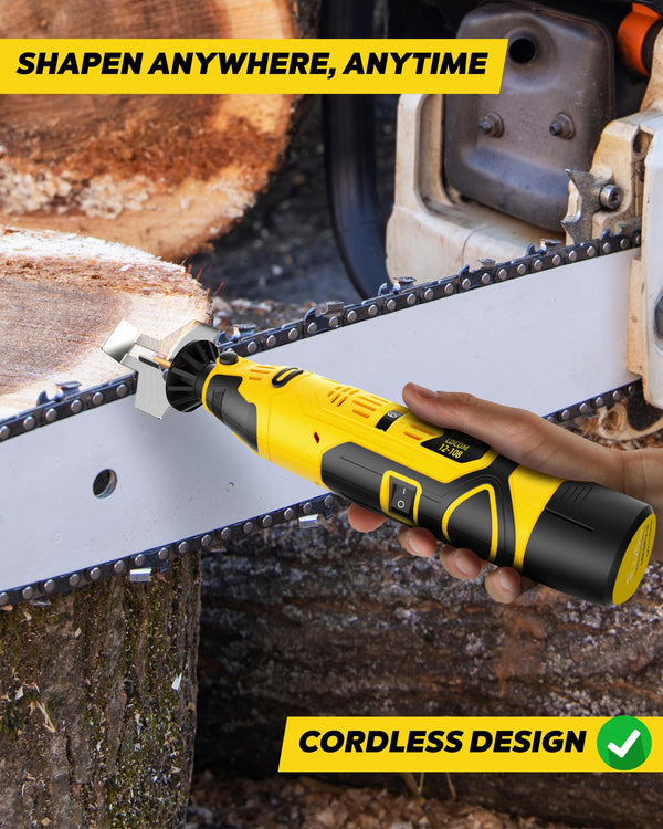 EzzDoo Cordless Electric Chainsaw Sharpener Kit Portable 12V Chain S